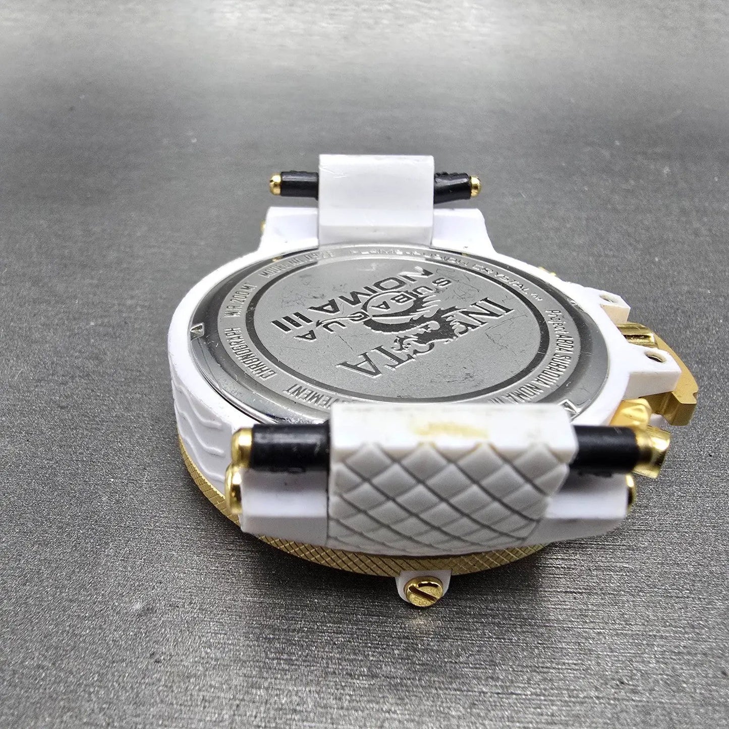 Invicta Sub Aqua Noma II Chronograph Watch Men 50mm Skeleton Dial White Tone Run10