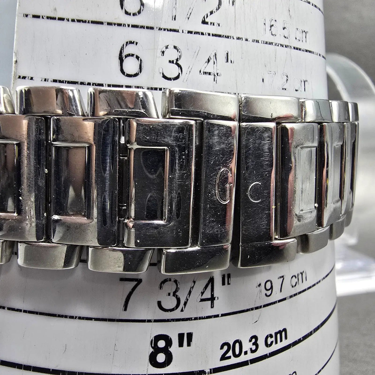 Guess Chronograph Watch Men 32mm White Dial Silver Date Rectangle New Battery10