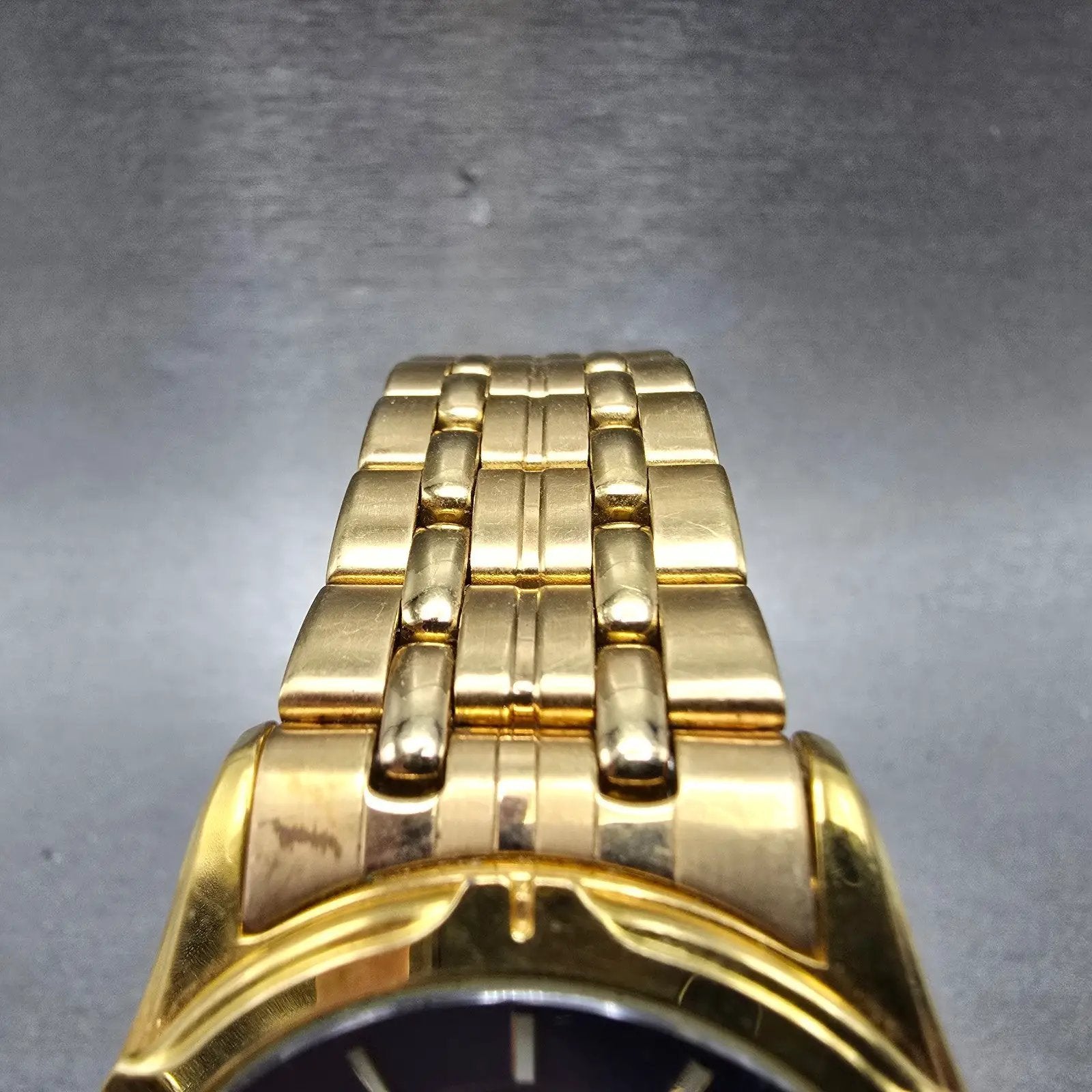 ELgin Watch Men 36mm Blue Dial Gold Tone Daydate Round FC336B New Battery4