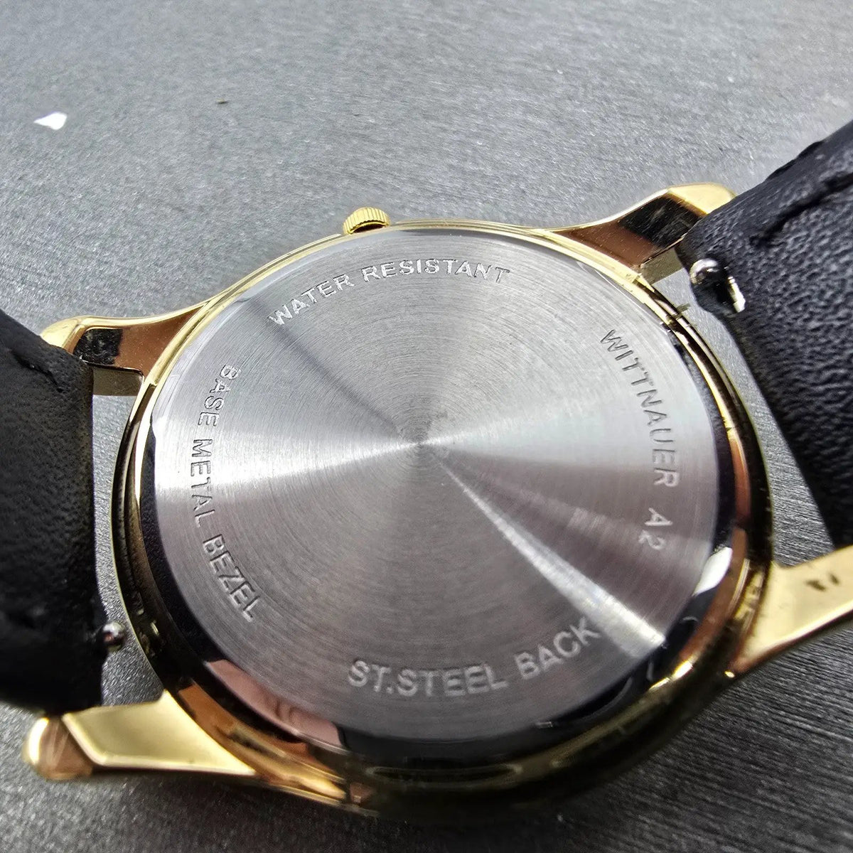 Wittnauer Watch Men 33mm White Dial Gold Tone Round Date Roman Numerals New Batt10