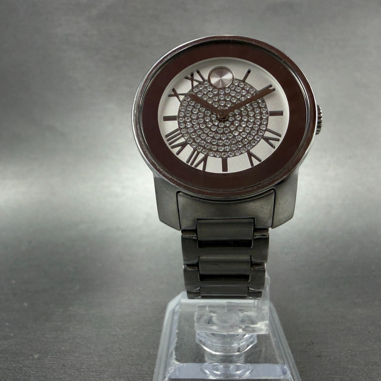 Movado Bold Watch Women 32mm Silver Dial Silver Tone Round 01.3.14.6125 New Batt5
