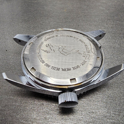 Lucerne Marine Luxus Diver Watch Men 36mm Black Dial Silver Tone Date  PARTS