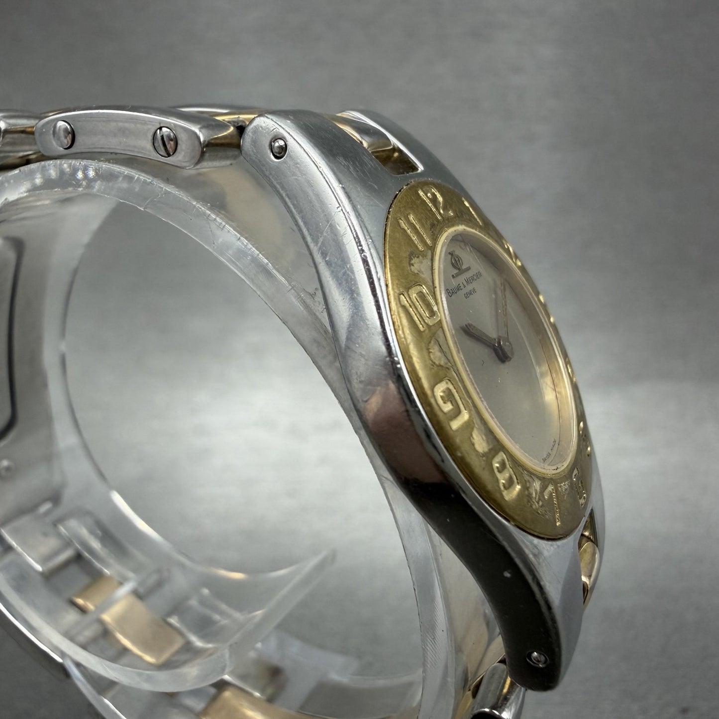 Baume & Mercier Linea Watch Women 24mm Gray Dial Two Tone Round 5261 PARTS4