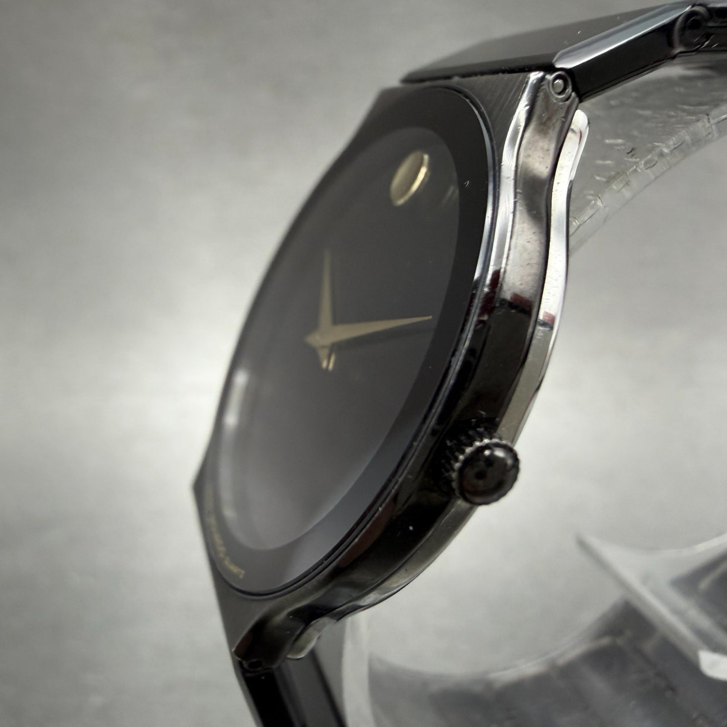 Movado Museum Watch Men 32mm Black Dial Black Tone Round 84.C6.880 New Battery3