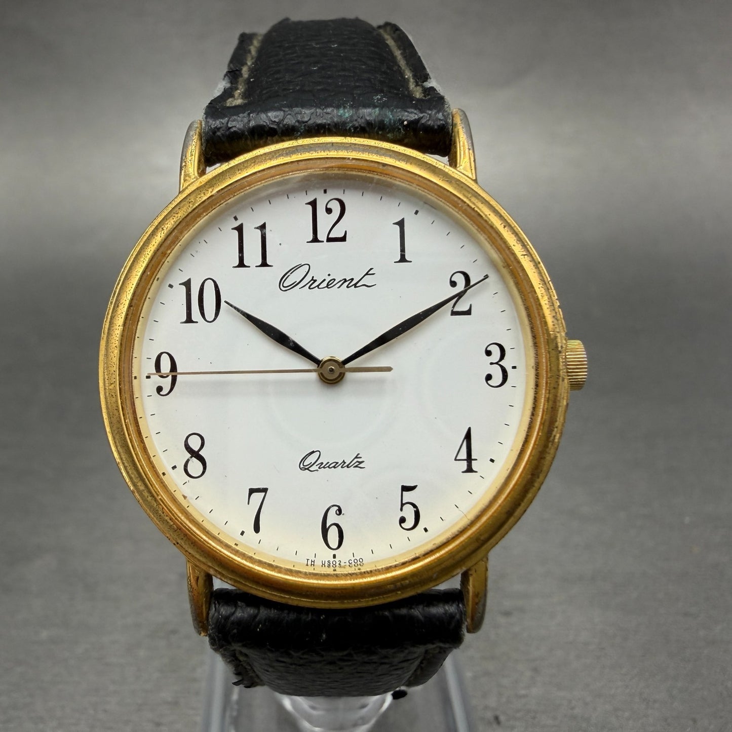 Orient Watch Men 31mm White Dial Gold Tone Round US02-A0 New Battery VTG0