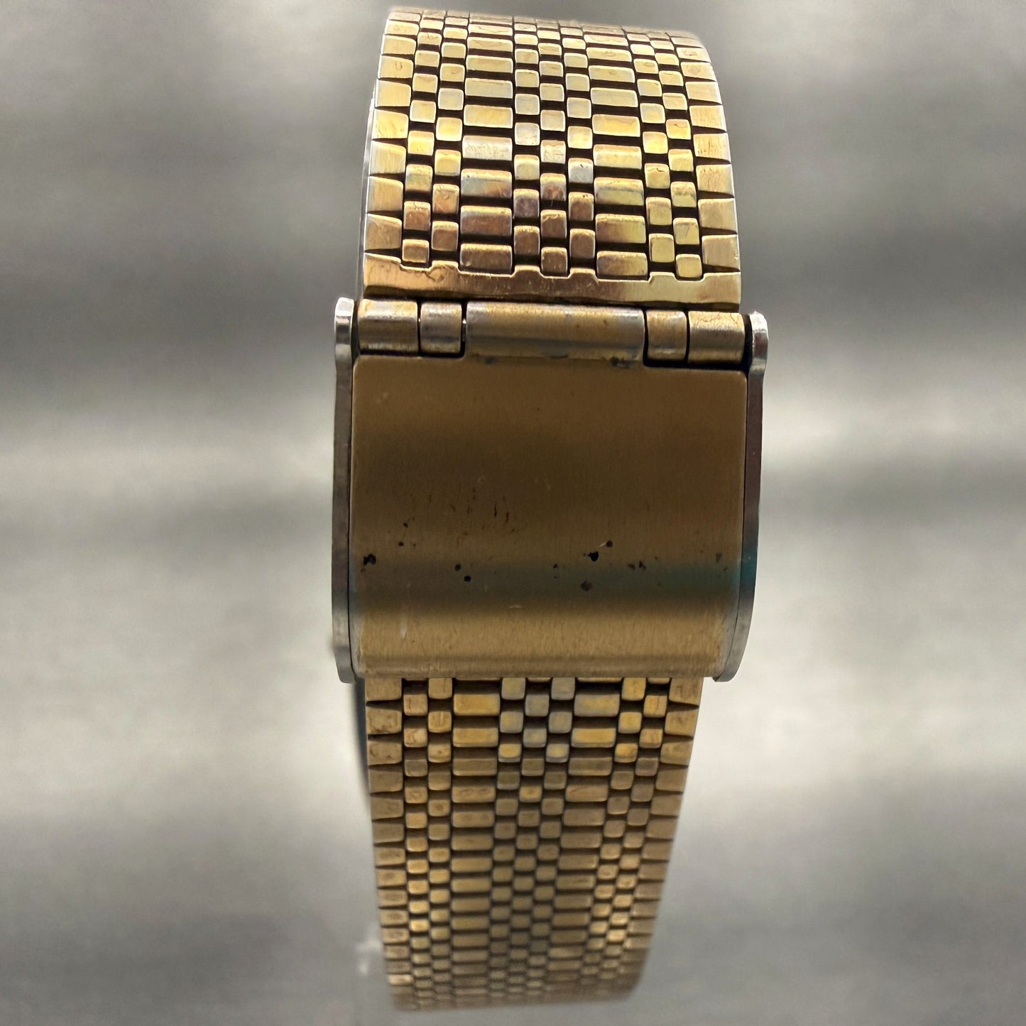 Seiko Tank Watch Men 29mm Gold Dial Gold Tone Rectangle 7830-5150 New Battery8