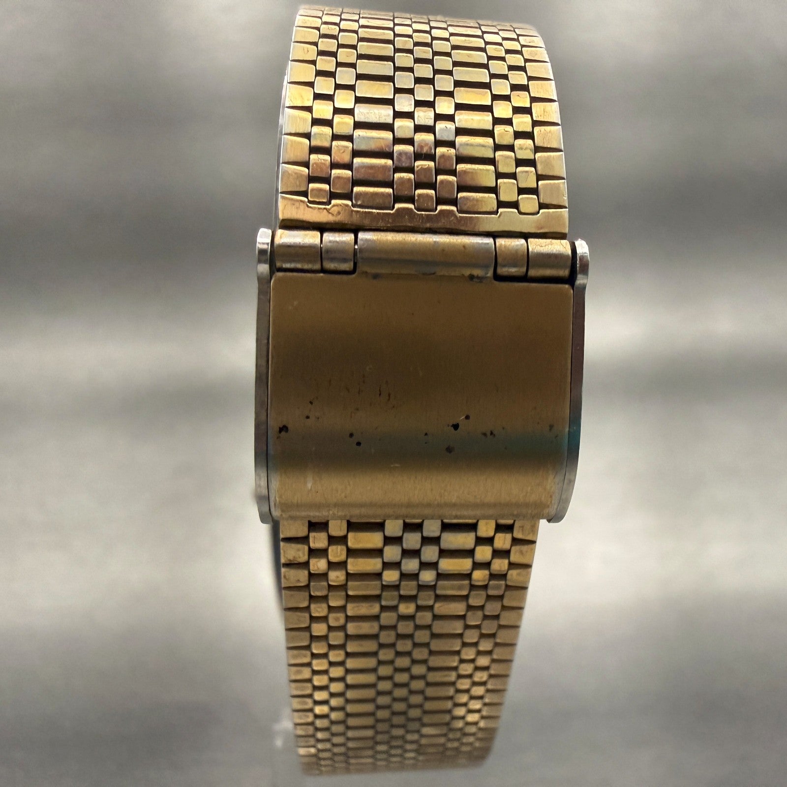 Seiko Tank Watch Men 29mm Gold Dial Gold Tone Rectangle 7830-5150 New Battery8