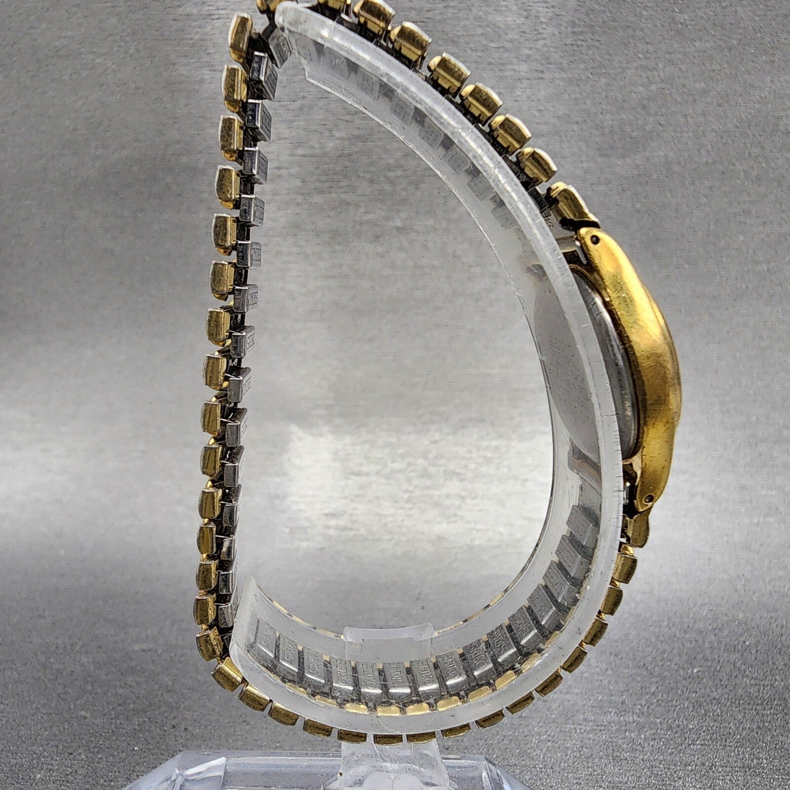VTG Seiko Watch Women 20mm Gold Dial Gold Tone Round 1N010E19 New Battery9