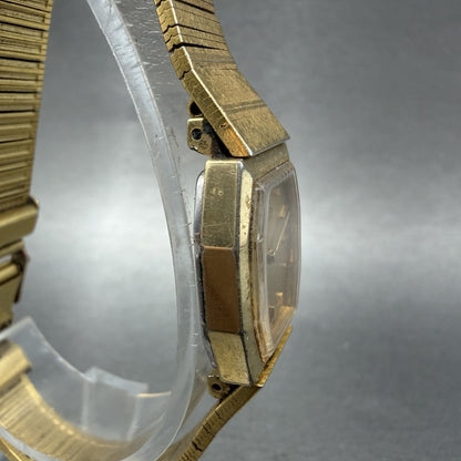 Seiko Watch Women 18mm Gold Dial Gold Tone Octagon 2C205840 New Battery VTG3
