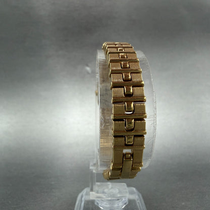 Seiko Watch Women 13mm Black Dial Gold Tone Rectangle 1E20-5689 New Battery NOS7