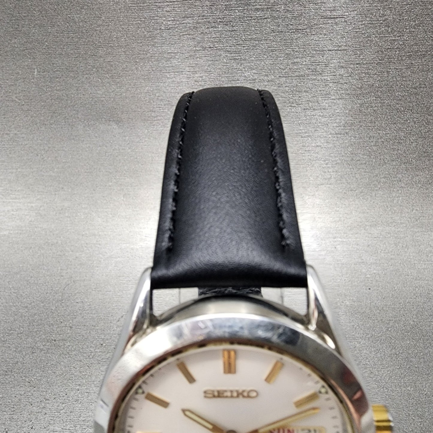 Seiko Watch Men 36mm White Dial Silver Tone Daydate 7n439080 New Battery4