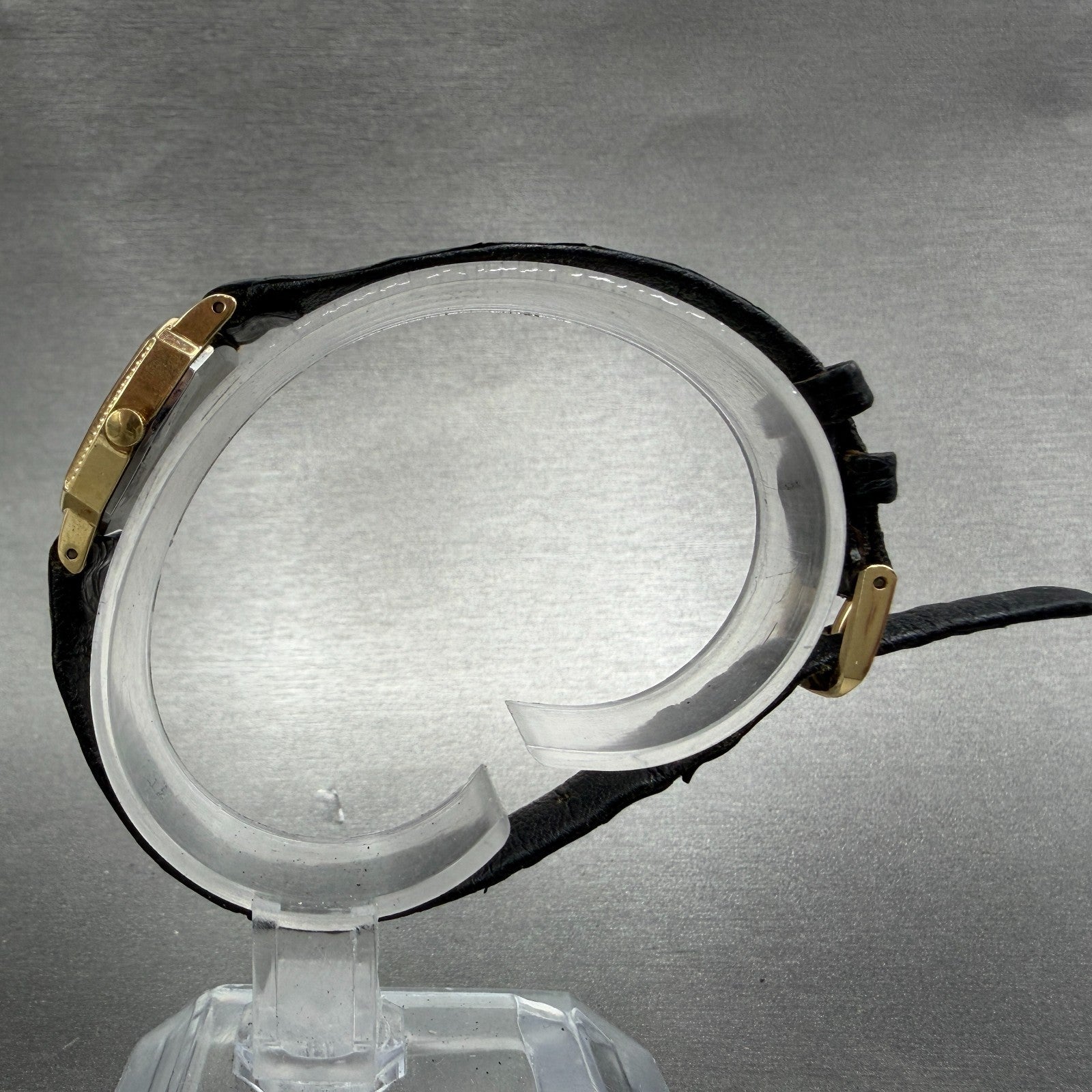 Orient Watch Women 21mm Black Dial Gold Tone Hexagon A05480-10 New Battery6