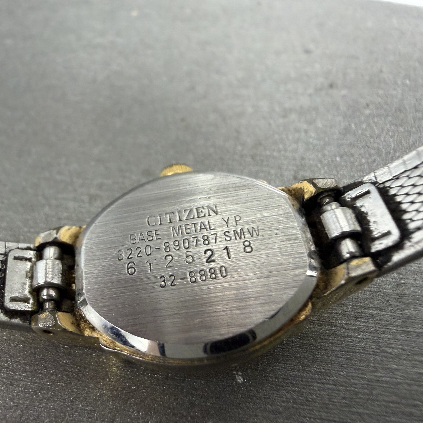 Citizen CQ Watch Women 17mm Champagne Dial Gold Tone Round New Battery VTG ABD9