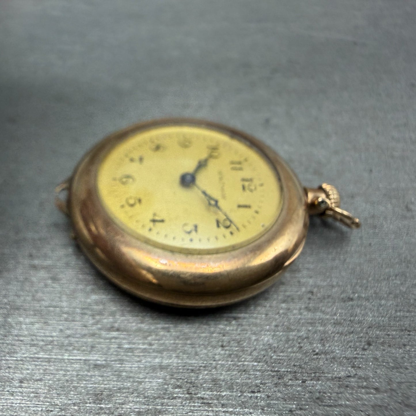Waltham Pocket Watch 31mm Gold Dial Gold Filled Case Grade 361 PARTS6