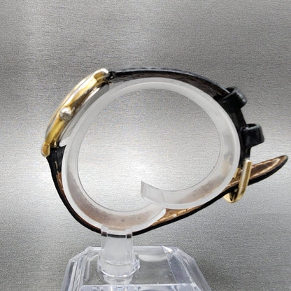 Seiko Watch Men 33mm White Dial Gold Tone Round Date 5y32-6a29 New Battery