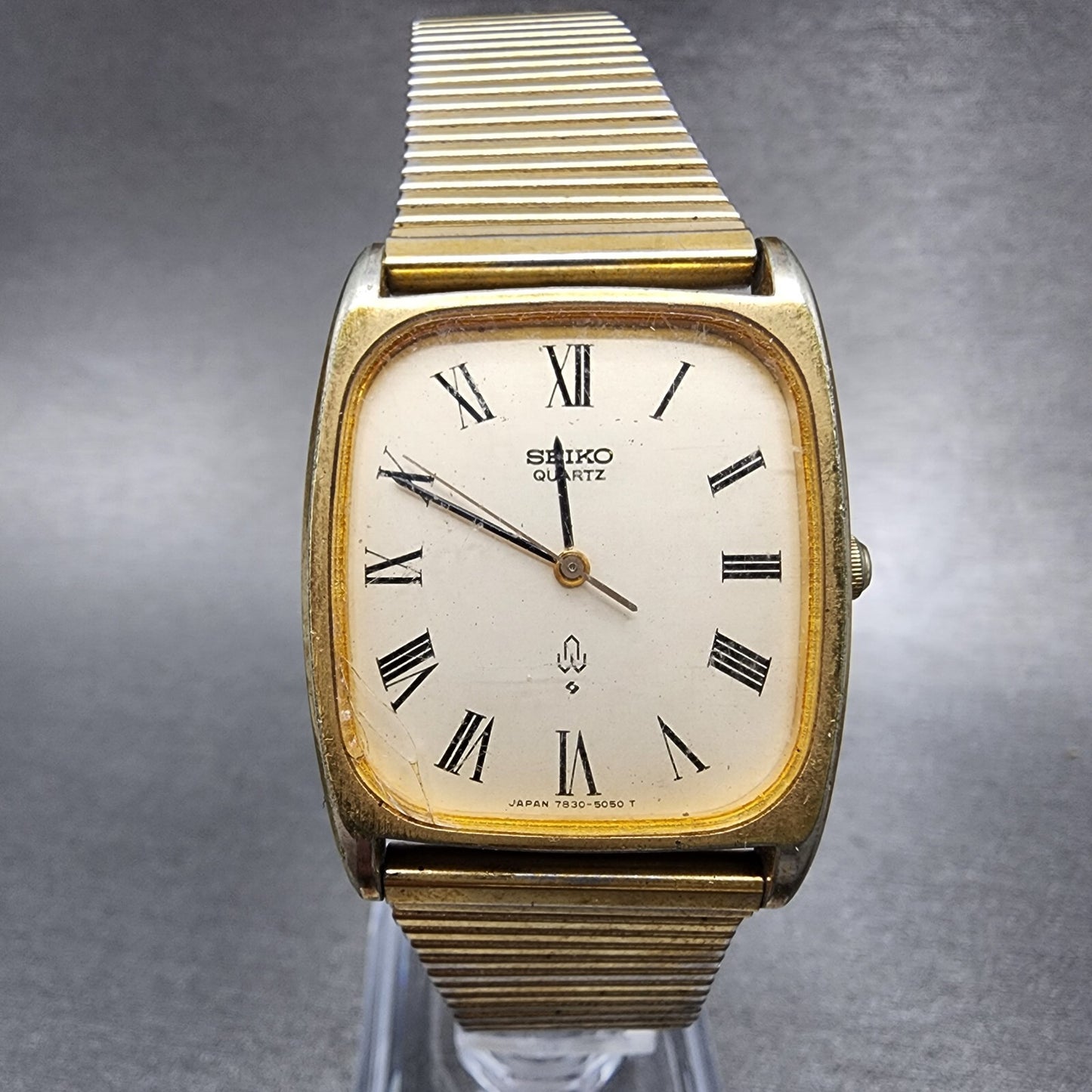 VTG Seiko Tank Watch Men 28mm Champagne Dial Gold Tone 78305040 PARTS0