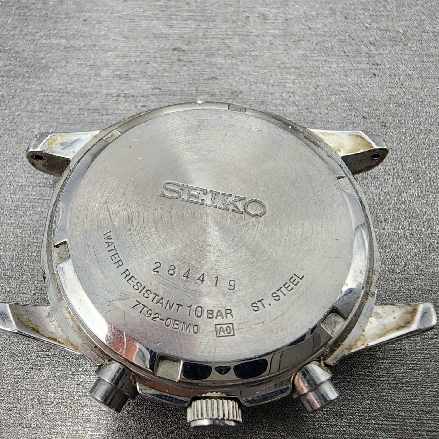 Seiko Chronograph Watch Men 37mm Black Dial Silver Tone Date 7t920bm0 New Batt6