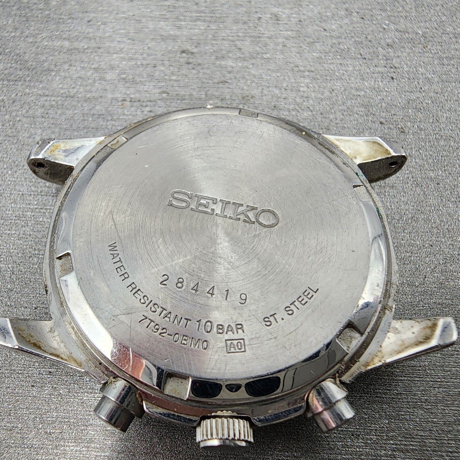 Seiko Chronograph Watch Men 37mm Black Dial Silver Tone Date 7t920bm0 New Batt6