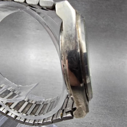 Seiko Alba Watch Men 36mm Luminous Dial Silver Tone Daydate V743-8020 PARTS VTG3
