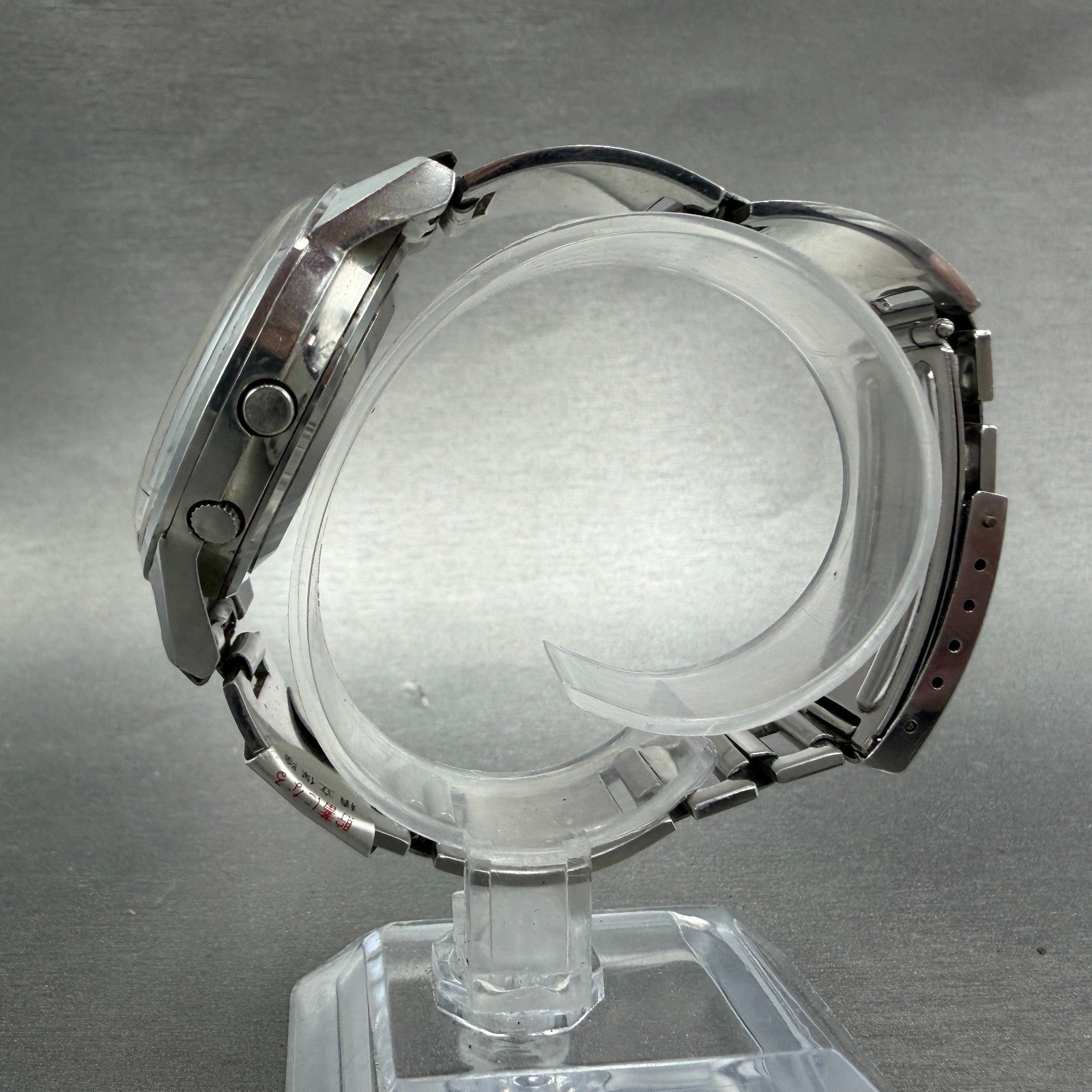 Seiko Sports Matic 5 Deluxe Watch Men 37mm Silver Dial Steel Daydate Round Runs6
