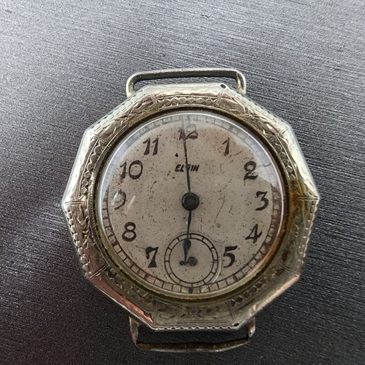 Elgin Grade 430 Watch Unisex 29mm White Dial Silver Tone Manual Wind PARTS