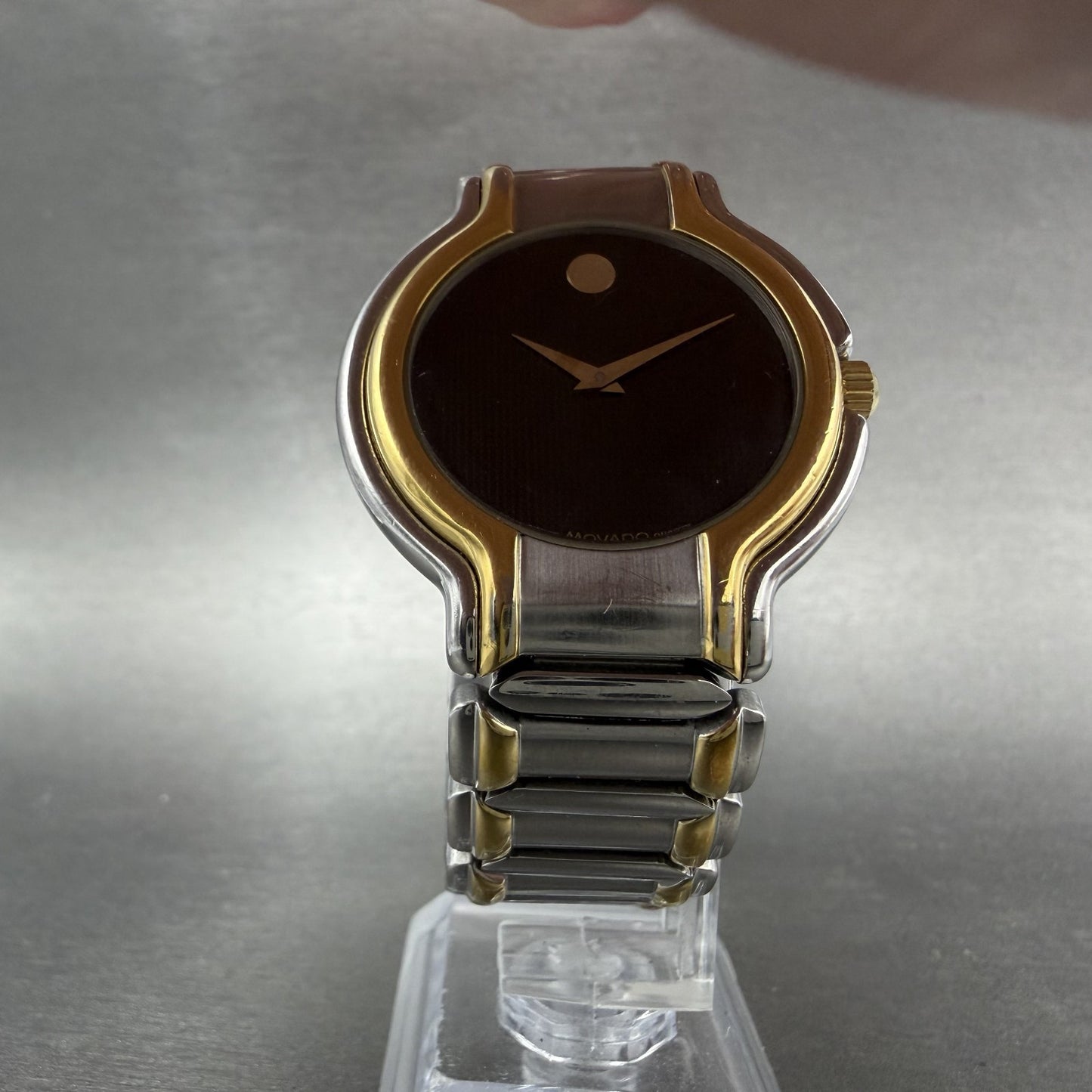 Movado Museum Watch Men 36mm Black Dial Two Tone Round 81.A1.881 New battery5