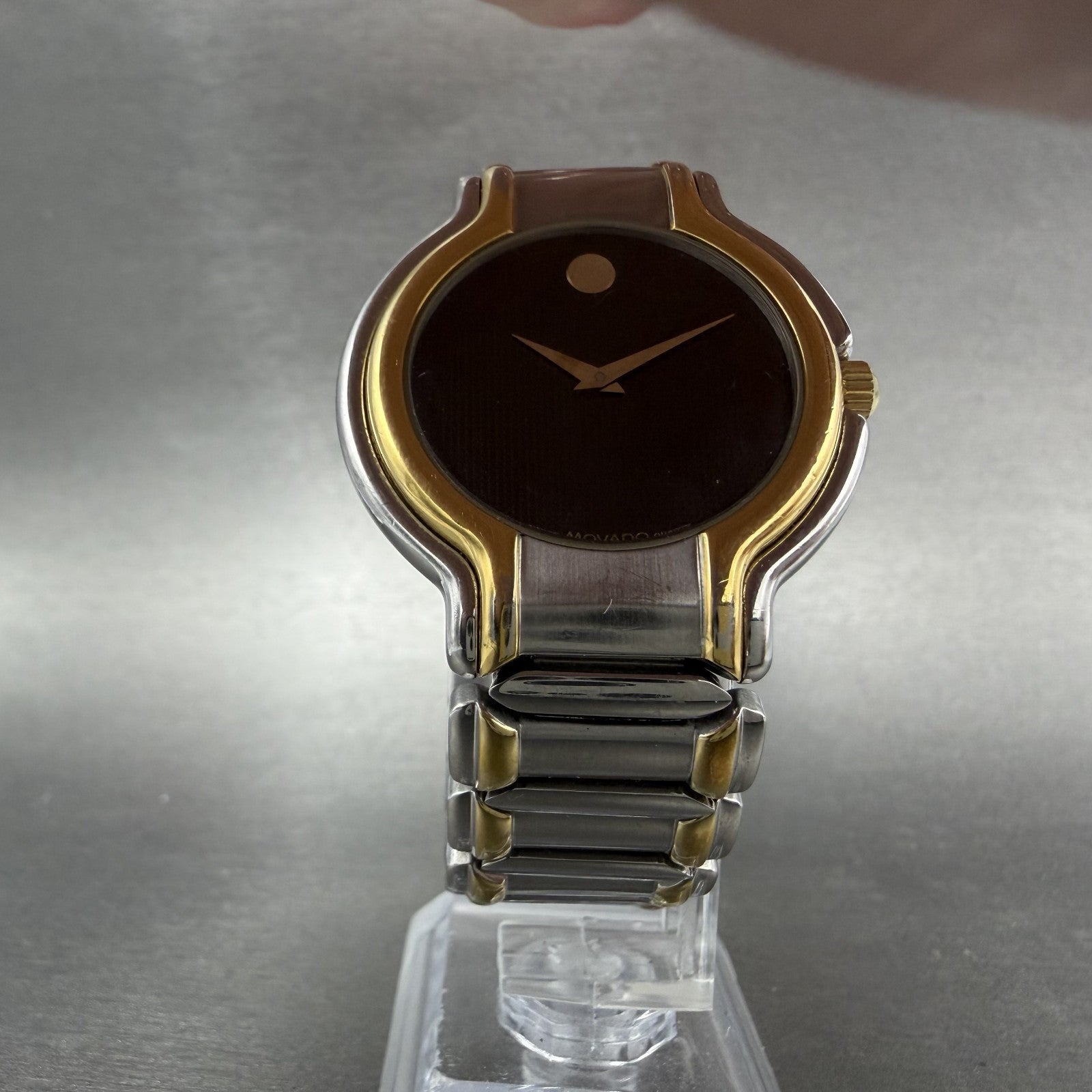 Movado Museum Watch Men 36mm Black Dial Two Tone Round 81.A1.881 New battery5