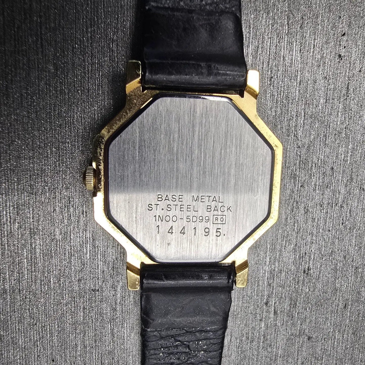 Seiko Watch Women 23mm Gold Dial Gold Tone Octagon 1N00-5D99 New Battery Vintage10