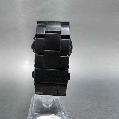 Bulova Caravelle Chronograph Watch Men 44mm Blue Dial Black Tone Round New batt7