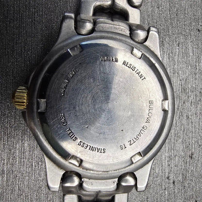 Bulova Marine Star Watch Women 27mm Silver Dial Two Tone Date 98M39 New Battery10