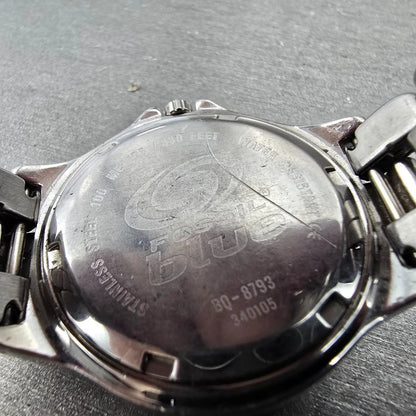 Fossil Blue Watch Women 36mm Blue Dial Silver Tone Daydate BQ-8793 New Battery9