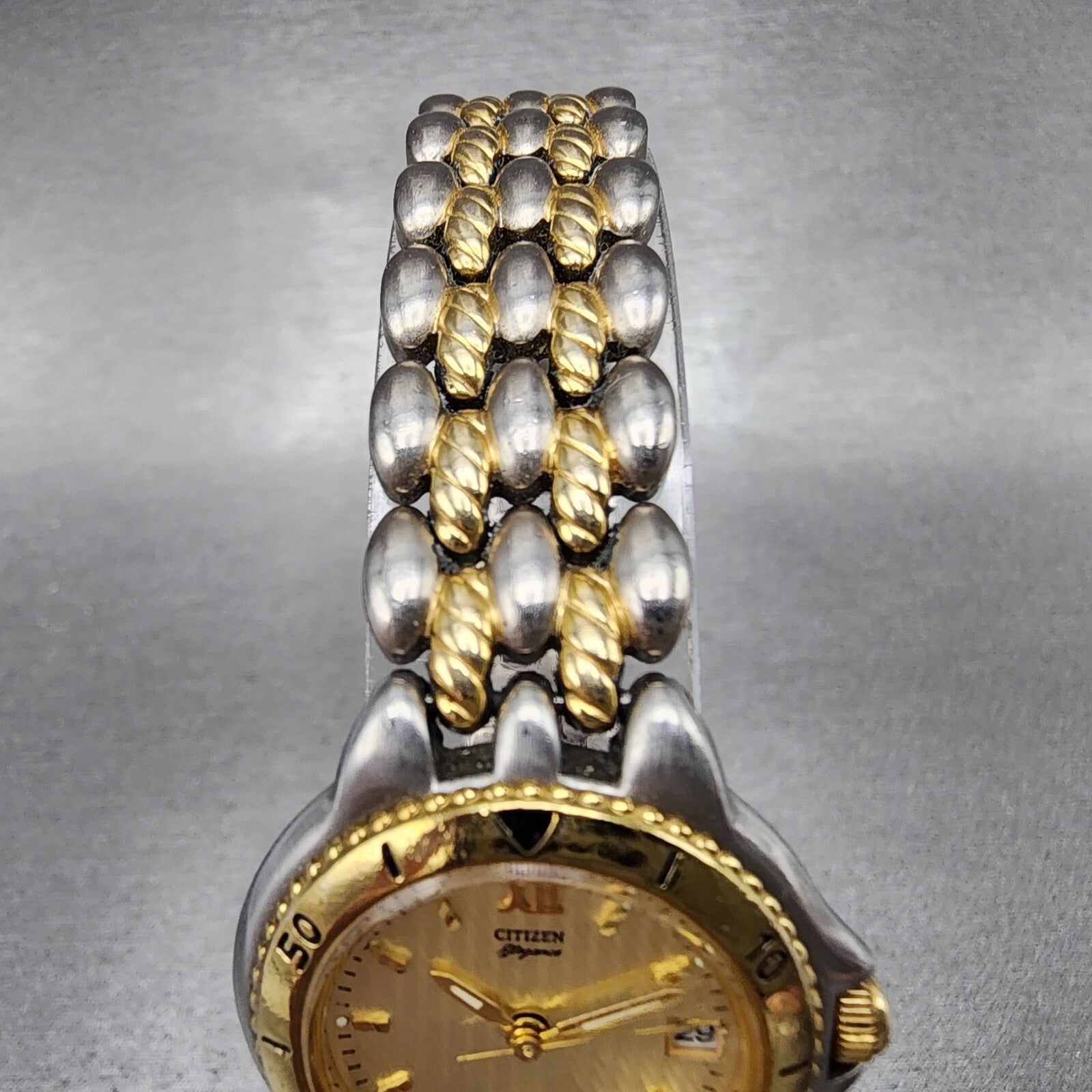 Citizen Elegance Watch Women 25mm Champange Dial Two Tone Round New Batt4