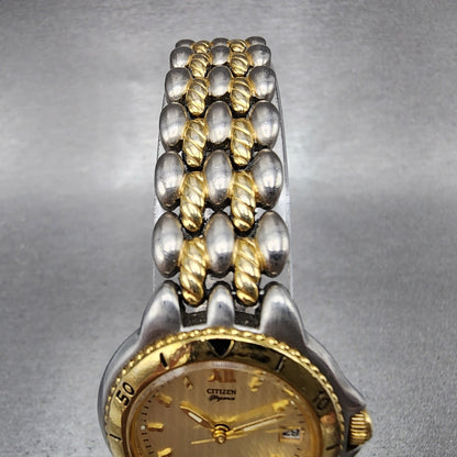 Citizen Elegance Watch Women 25mm Champange Dial Two Tone Round New Batt4
