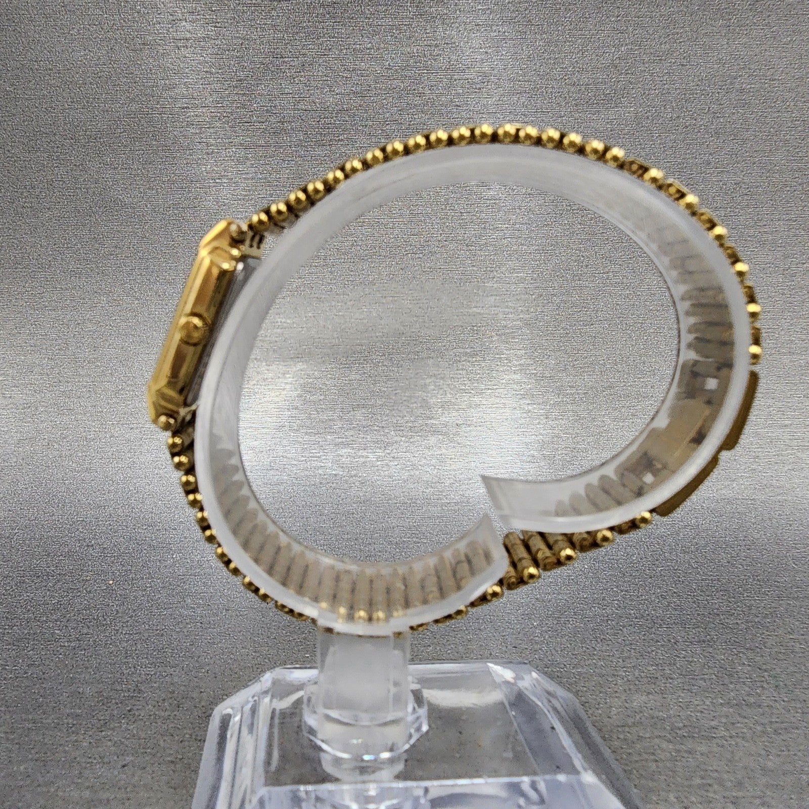 Bulova Tank Watch Women 17mm White Dial Gold Tone Rectangle 97L81 New Battery6