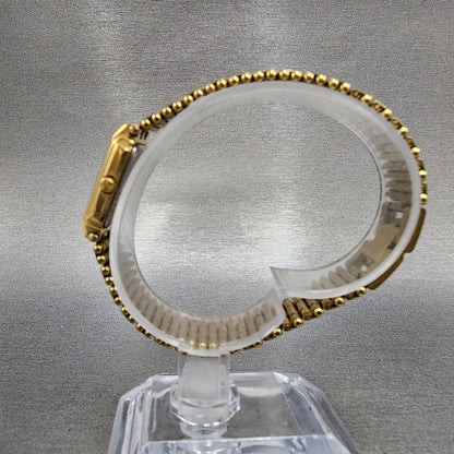 Bulova Tank Watch Women 17mm White Dial Gold Tone Rectangle 97L81 New Battery6