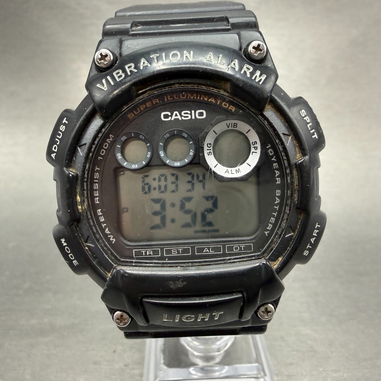 Casio W-735H Watch Men 45mm Digital Black Vibration Alarm Chrono New Battery LKG0