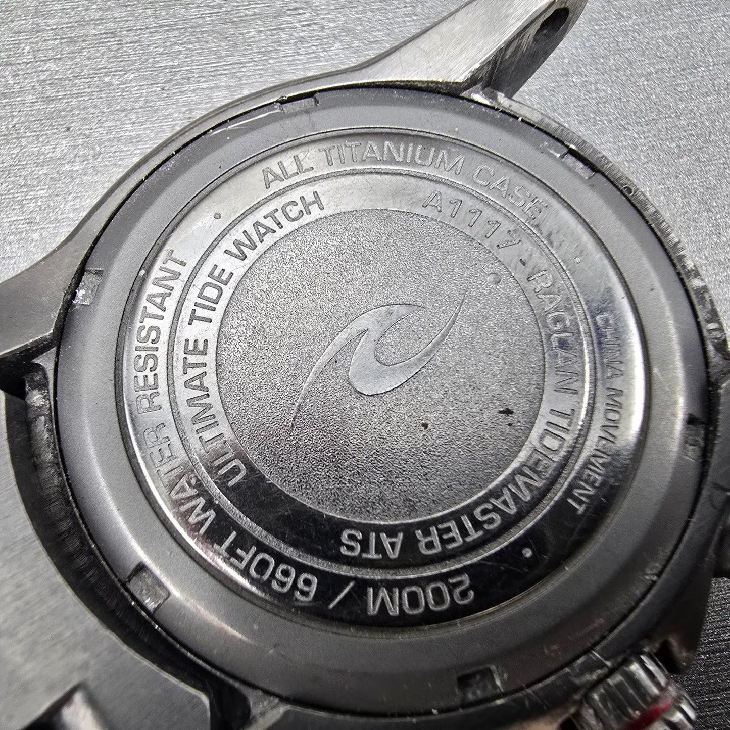 Ripcurl Tidemaster Watch Men 42mm Black Dial Titanium Date READ!!! New Battery9