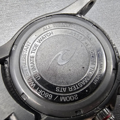 Ripcurl Tidemaster Watch Men 42mm Black Dial Titanium Date READ!!! New Battery9