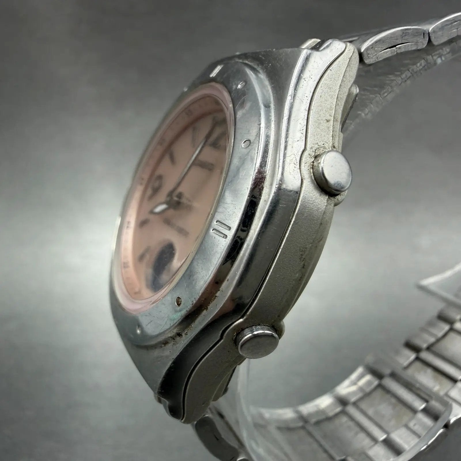 Casio Wave Ceptor Watch Women 34mm Pink Dial Silver Tone Date LWA-M140 New BattA2