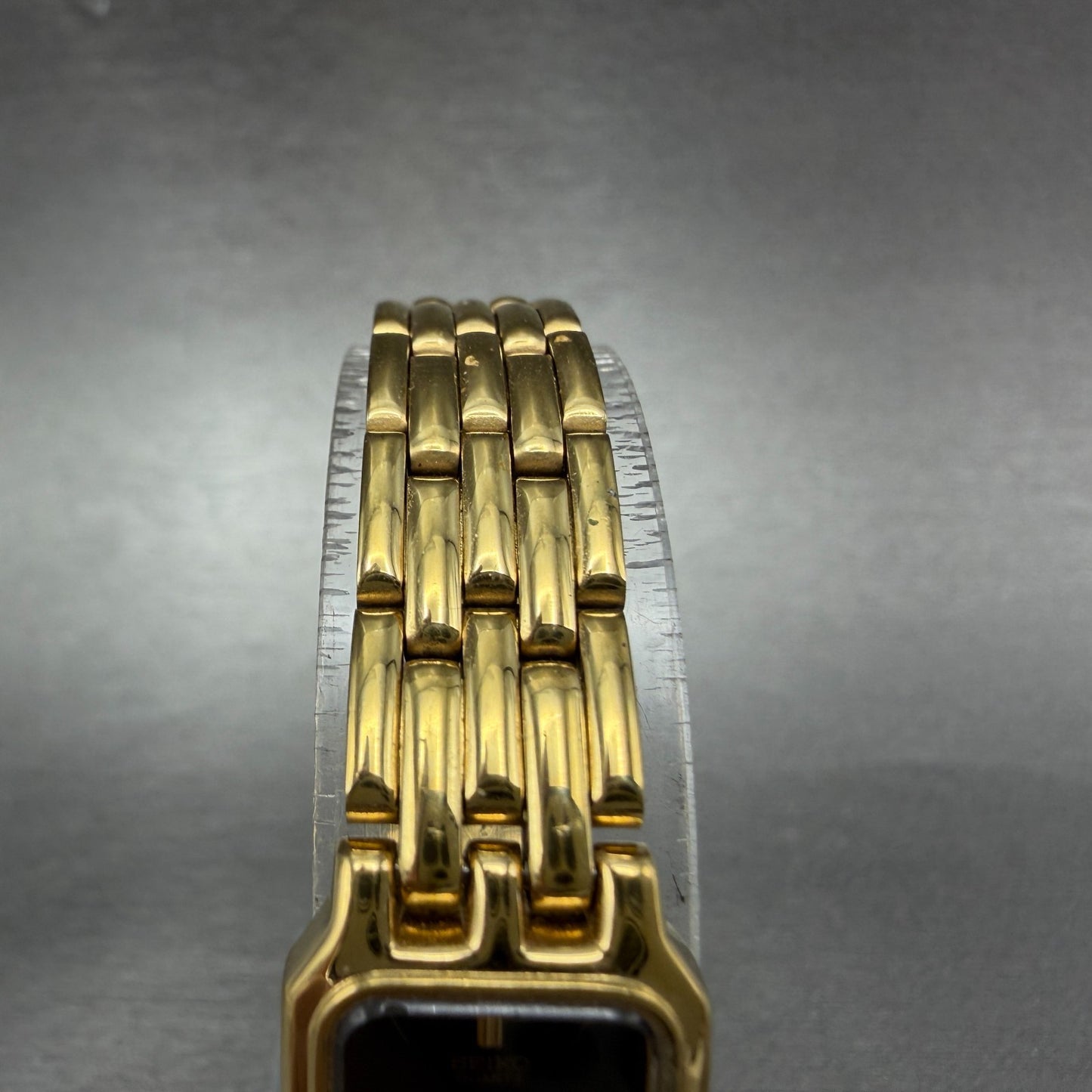 Seiko Tank Watch Women 15mm Black Dial Gold Tone Rectangle 1N00-5A10 New Battery4