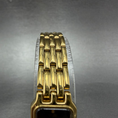 Seiko Tank Watch Women 15mm Black Dial Gold Tone Rectangle 1N00-5A10 New Battery4