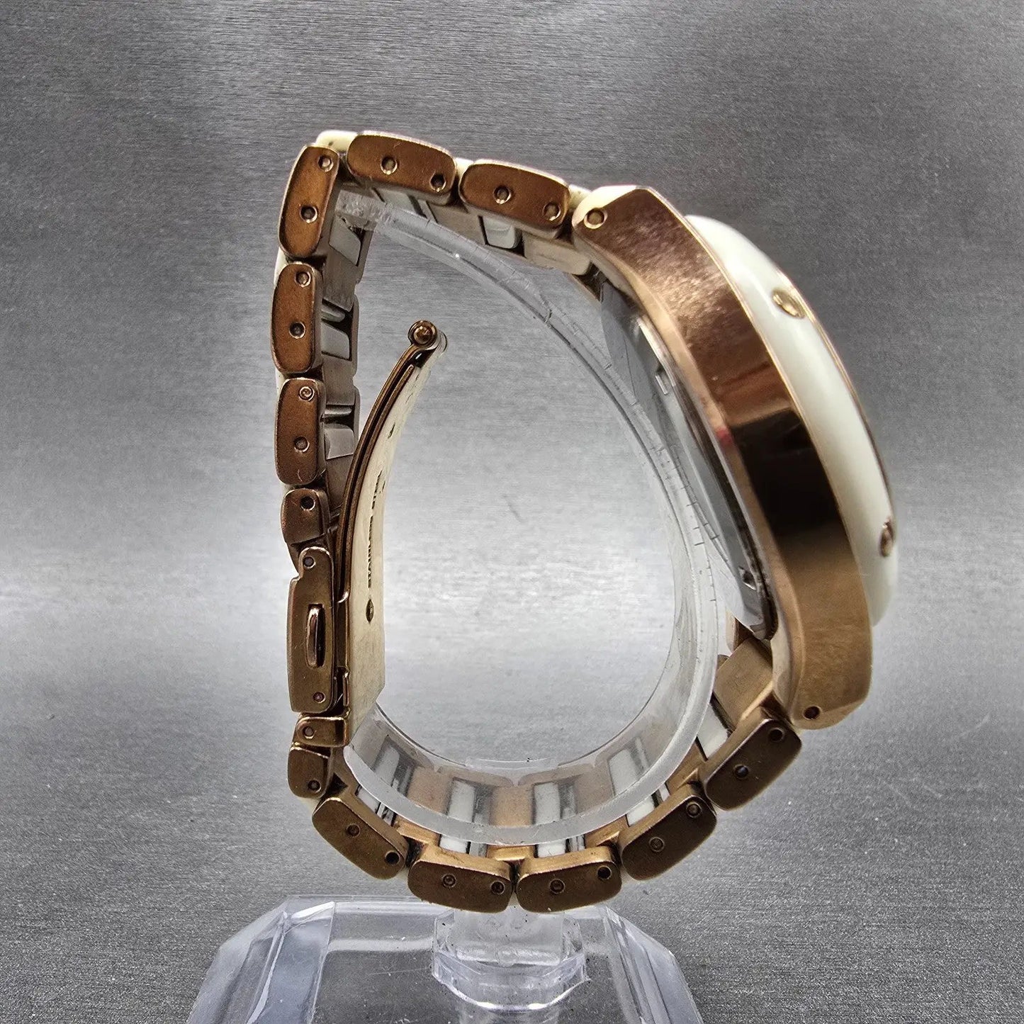 Michael Kors Watch Women 42mm White Dial Rose Gold Tone Date MK-5261 New Battery8