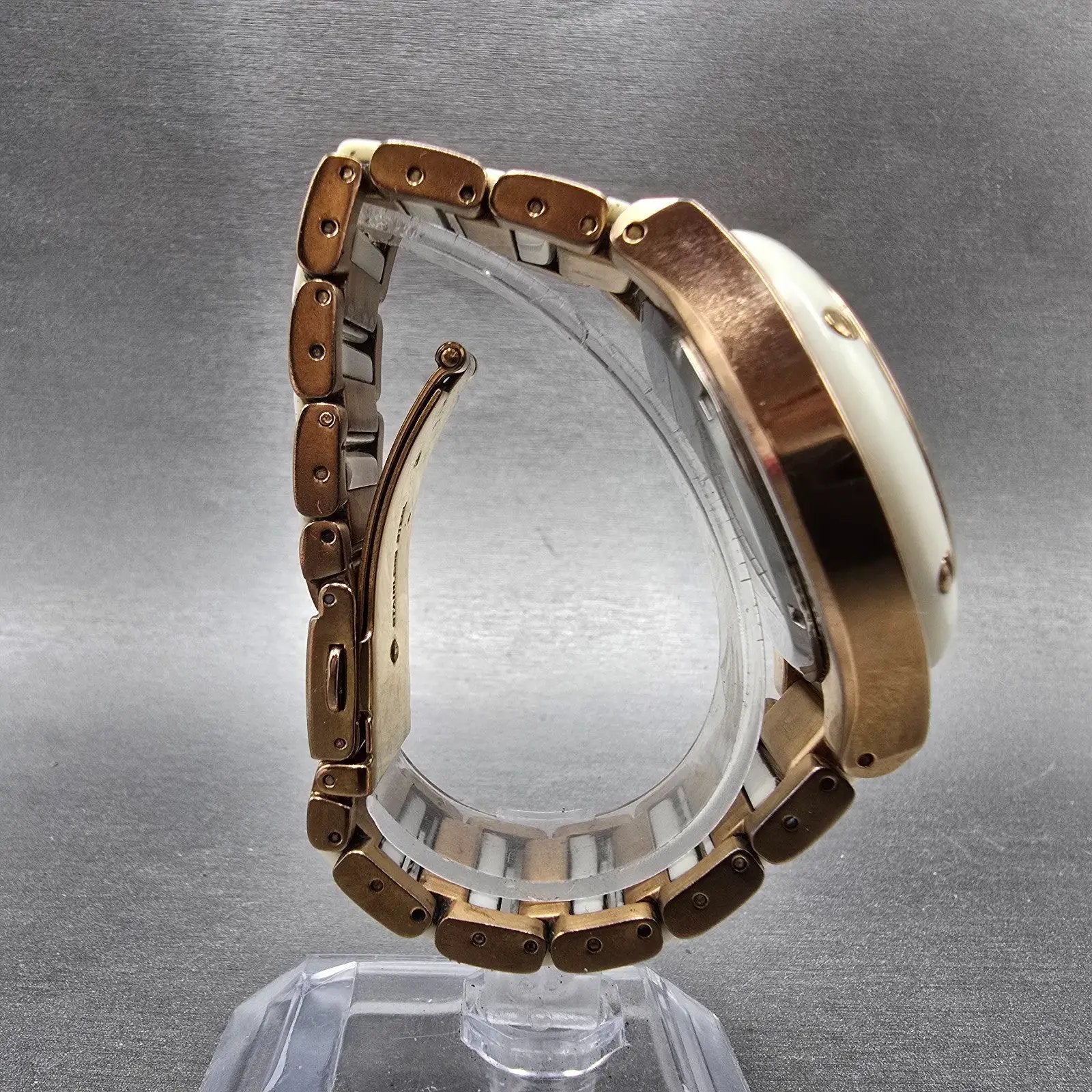 Michael Kors Watch Women 42mm White Dial Rose Gold Tone Date MK-5261 New Battery8