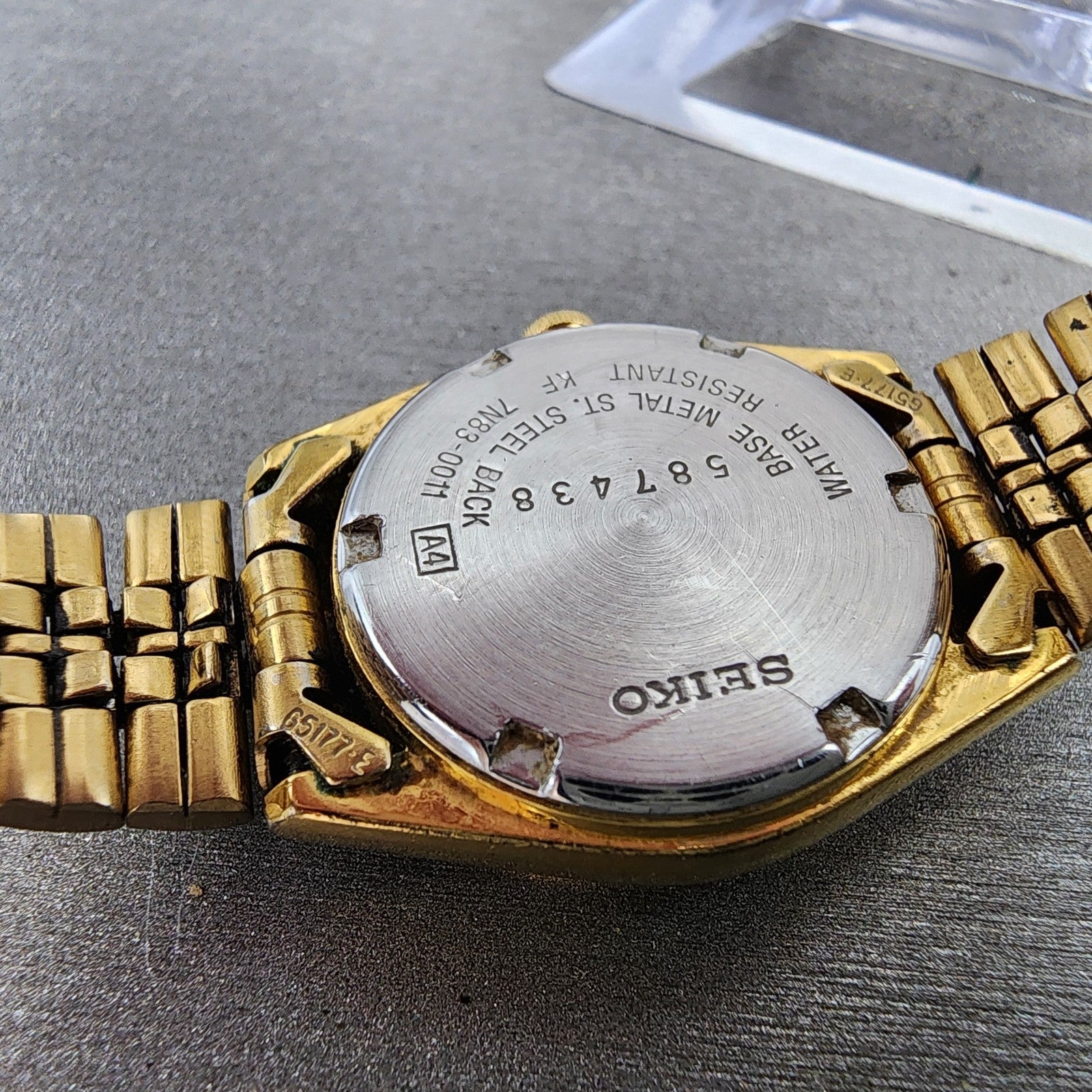 Seiko Watch Women 24mm Champagne Dial Gold Tone Daydate 7n830011 New Battery9