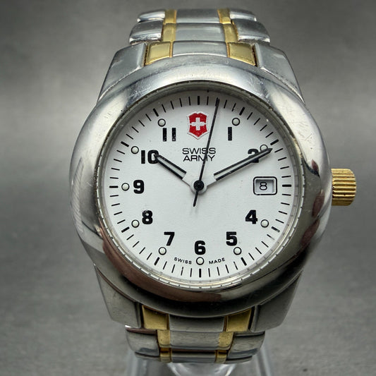 Swiss Army Peak Watch Women 30mm White Dial Two Tone Date Round Victorinox PARTS0
