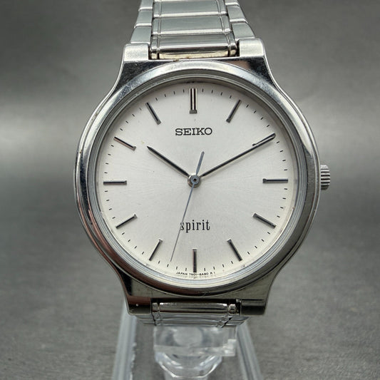 Seiko Spirit Watch Men 34mm Silver Dial Silver Tone Round 7n01-6a70 New Battery0