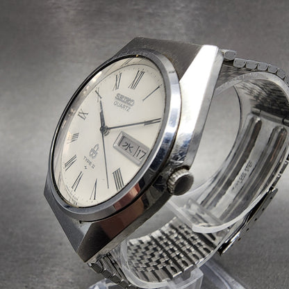 Seiko Type 2 Watch Men 35mm White Dial Steel Daydate Round 71238100 PARTS3