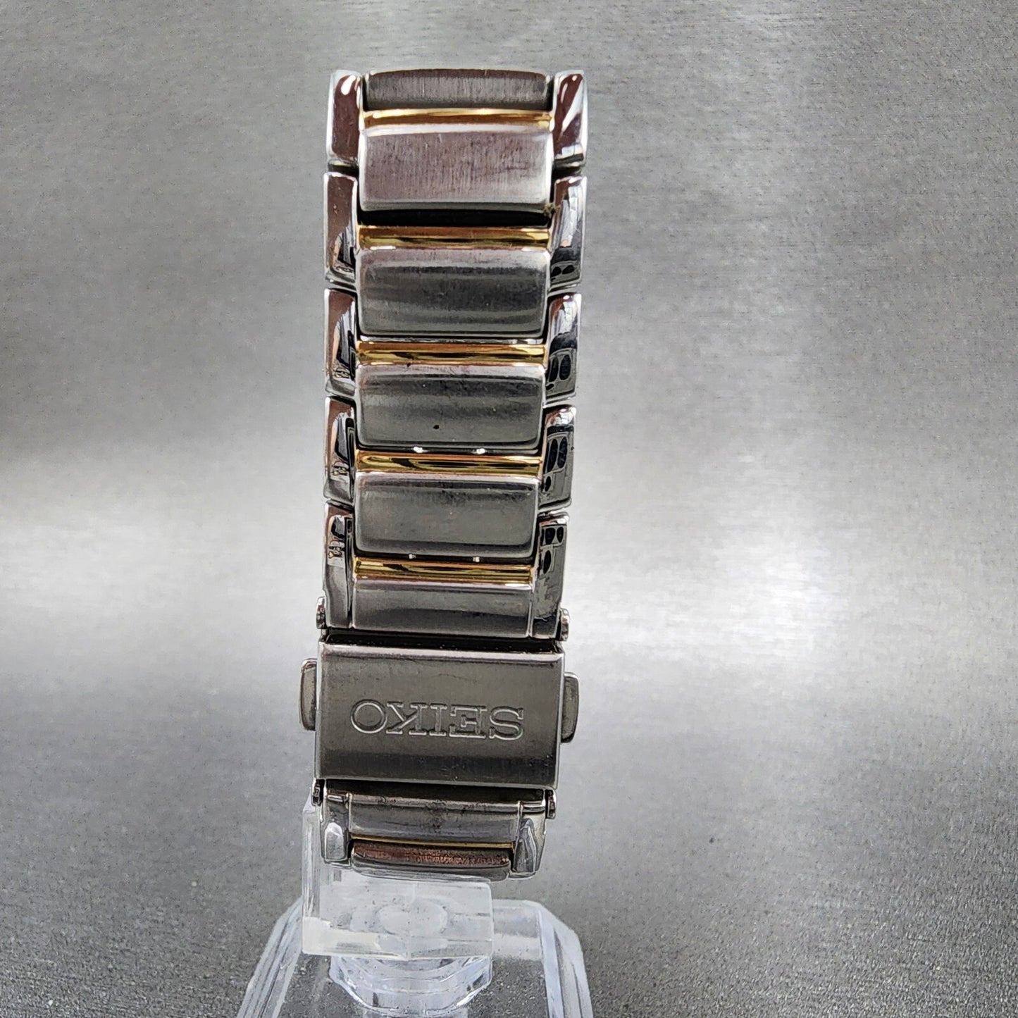 Seiko Tank Watch Women 18mm White Dial Toe Tone Rectangle 1n000ez0 New Battery7
