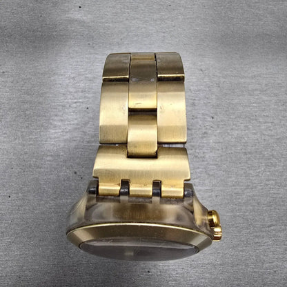 Swatch Irony Full-Blooded Gold Watch Men 42mm Gold Dial SVCK4032G New Battery 544
