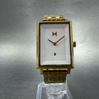 MVMT Signature Square 24mm White Dial Gold Tone Date Rectangle New battery5